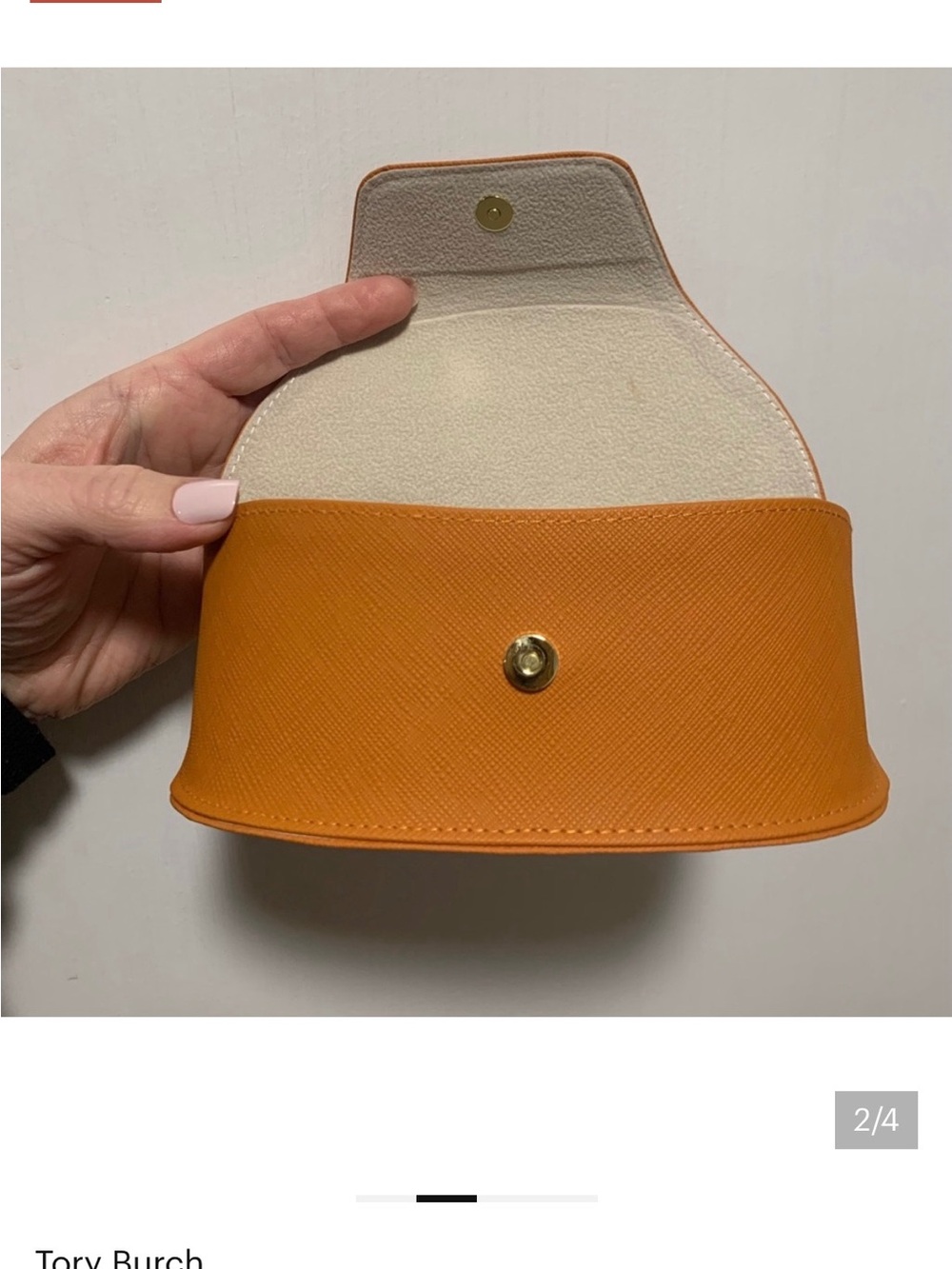 Tory Burch Orange and Cream Sunglasses Case #020